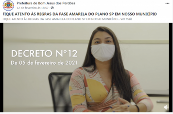 FIQUE ATENTO ÀS REGRAS DA FASE AMARELA DO PLANO SP EM NOSSO MUNICÍPIO