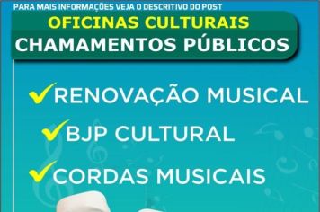 CHAMAMENTO PÚBLICO PARA OFICINAS CULTURAIS