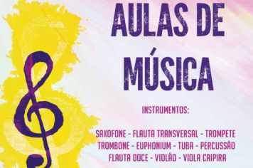 Inscrições para as oficinas (aulas) de música.