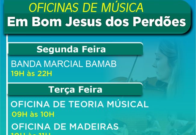 OFICINAS DE MÚSICA EM BOM JESUS DOS PERDÕES