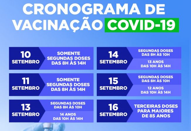 NOVO CRONOGRAMA DE VACINAÇÃO CONTRA A COVID-19