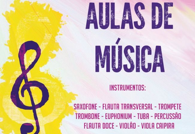 Inscrições para as oficinas (aulas) de música.