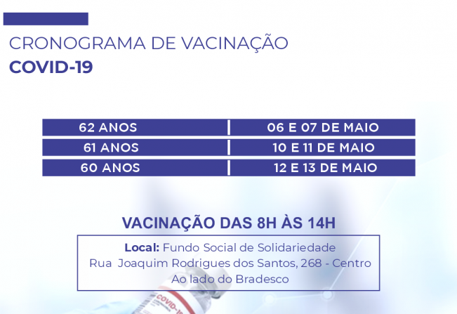 CRONOGRAMA DE VACINAÇÃO COVID-19