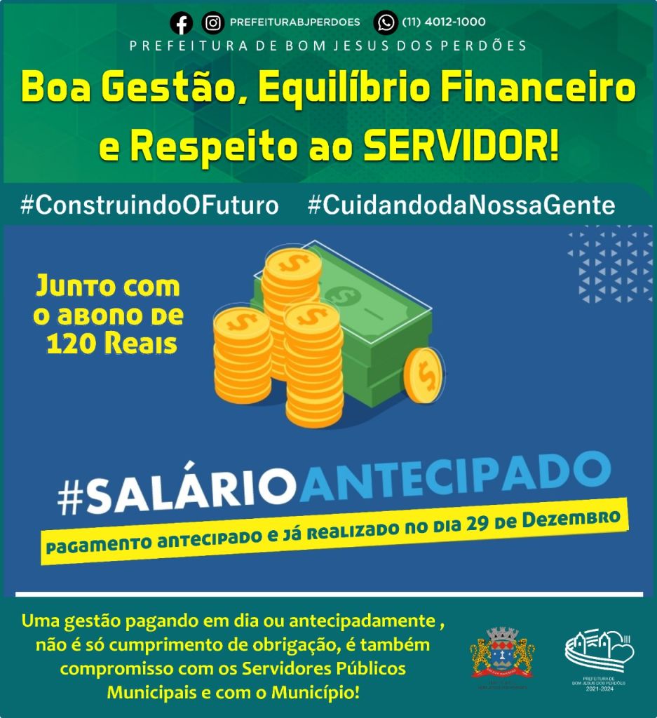 Notícia - BOA GESTÃO, EQUILÍBRIO FINANCEIRO E RESPEITO AO SERVIDOR! - Prefeitura Municipal de Bom Jesus dos Perdões Notícia - BOA GESTÃO, EQUILÍBRIO FINANCEIRO E RESPEITO AO SERVIDOR! - Prefeitura Municipal de Bom Jesus dos Perdões